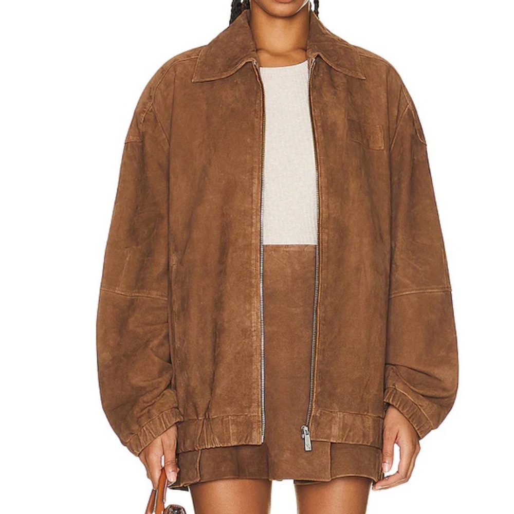 REMAIN BIRGER CHRISTENSEN Brown Relaxed Suede Bomber Jacket — EUC!! Size US 4